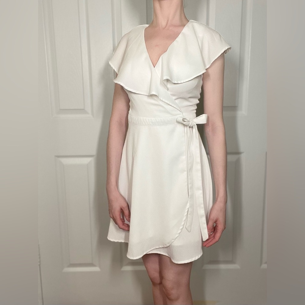 White True Wrap Dress